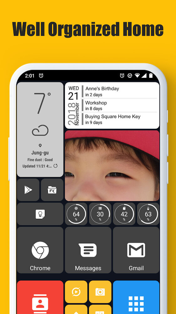 Square Home – Launcher : Windows style